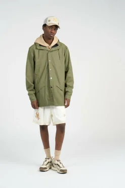 JACKET W3 - Coupe-vent imperméable à capuche | Vert*RAINS Hot