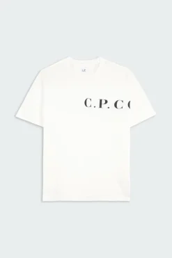 JERSEY FRONT-BACK LOGO - T-shirt | Blanc*C.P. COMPANY Online