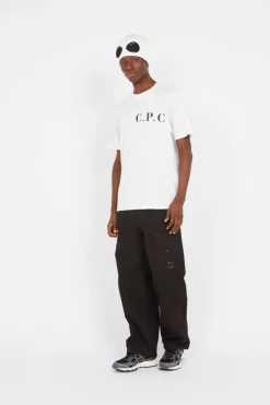 JERSEY FRONT-BACK LOGO - T-shirt | Blanc*C.P. COMPANY Online