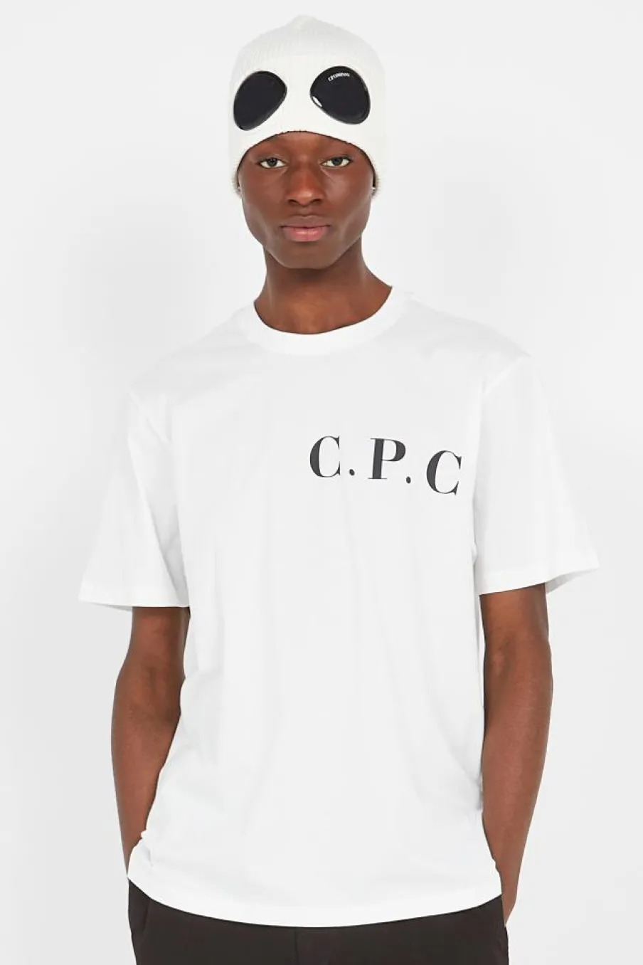 JERSEY FRONT-BACK LOGO - T-shirt | Blanc*C.P. COMPANY Online