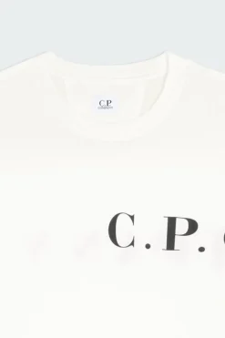 JERSEY FRONT-BACK LOGO - T-shirt | Blanc*C.P. COMPANY Online