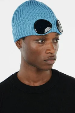 KNIT CAP IN EXTRAFINE MERINO WOOL - Bonnet | Bleu*C.P. COMPANY Sale