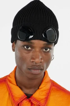 KNIT CAP IN EXTRAFINE MERINO WOOL - Bonnet | Noir*C.P. COMPANY Discount