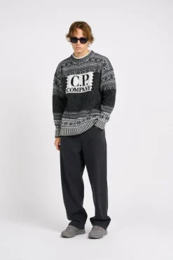 KNITWEAR CREW NECK - Pull | Noir*C.P. COMPANY Outlet