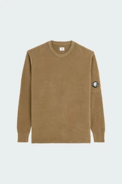 KNITWEAR CREW NECK IN CHENILLE COTTON - Pull | Beige*C.P. COMPANY