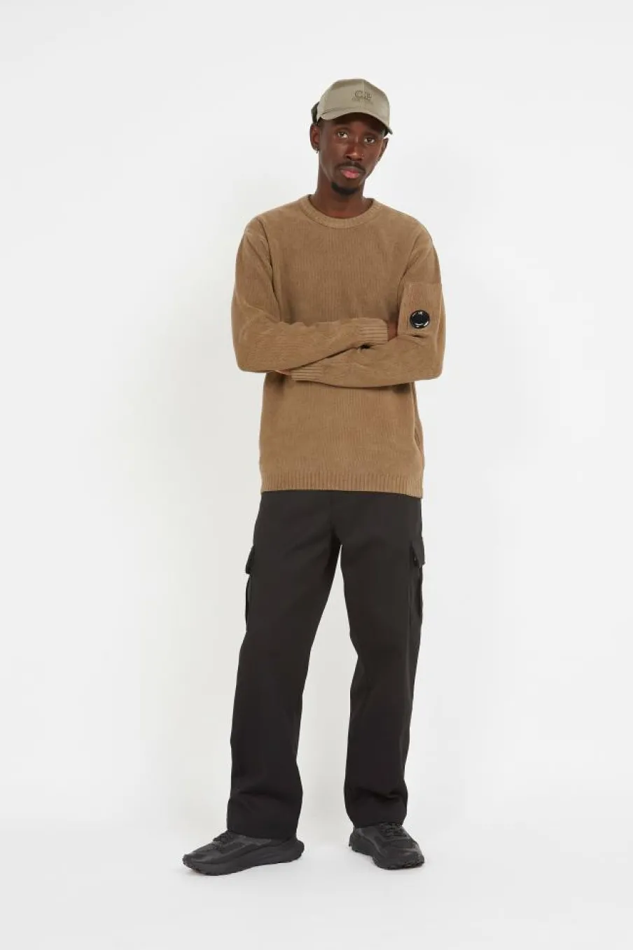 KNITWEAR CREW NECK IN CHENILLE COTTON - Pull | Beige*C.P. COMPANY