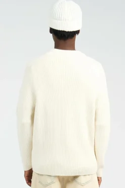 KNITWEAR CREW NECK IN FULL RIB - Pull | Blanc*C.P. COMPANY Online