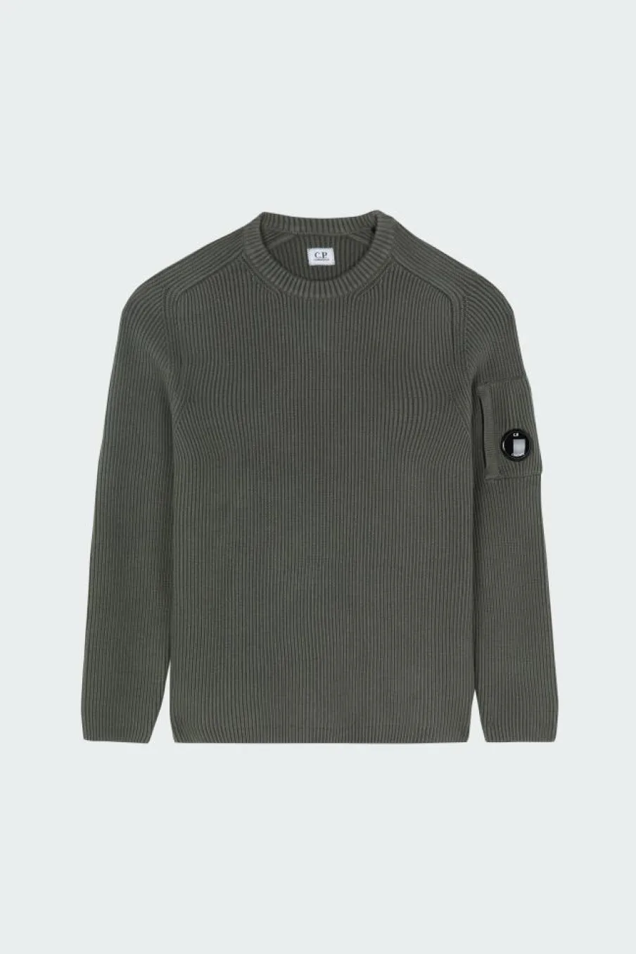 KNITWEAR CREW NECK IN FULL RIB - Pull | Gris*C.P. COMPANY Hot