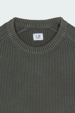 KNITWEAR CREW NECK IN FULL RIB - Pull | Gris*C.P. COMPANY Hot