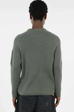 KNITWEAR CREW NECK IN FULL RIB - Pull | Gris*C.P. COMPANY Hot