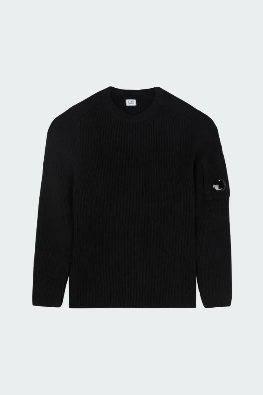 KNITWEAR CREW NECK IN FULL RIB - Pull | Noir*C.P. COMPANY Clearance