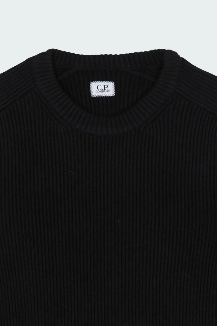 KNITWEAR CREW NECK IN FULL RIB - Pull | Noir*C.P. COMPANY Clearance