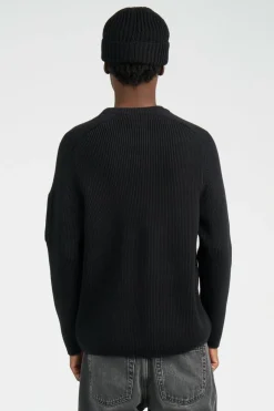 KNITWEAR CREW NECK IN FULL RIB - Pull | Noir*C.P. COMPANY Clearance