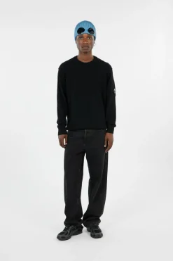 KNITWEAR CREW NECK IN LAMBSWOOL GRS - Pull | Noir*C.P. COMPANY Discount