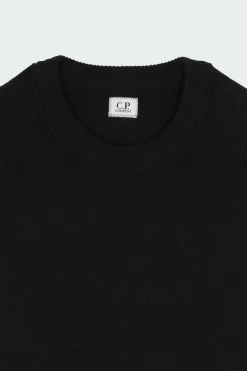KNITWEAR CREW NECK IN LAMBSWOOL GRS - Pull | Noir*C.P. COMPANY Discount