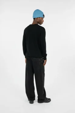 KNITWEAR CREW NECK IN LAMBSWOOL GRS - Pull | Noir*C.P. COMPANY Discount