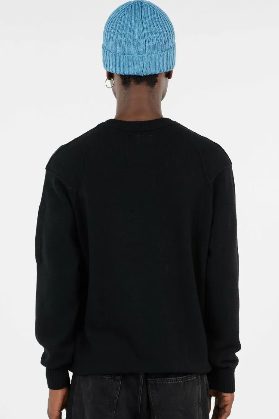 KNITWEAR CREW NECK IN LAMBSWOOL GRS - Pull | Noir*C.P. COMPANY Discount