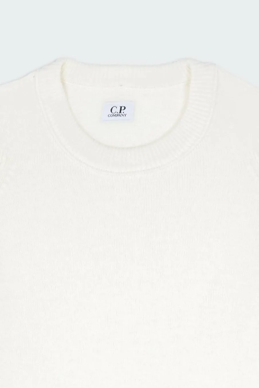 KNITWEAR CREW NECK IN LAMBSWOOL GRS - Pull | Blanc*C.P. COMPANY Hot