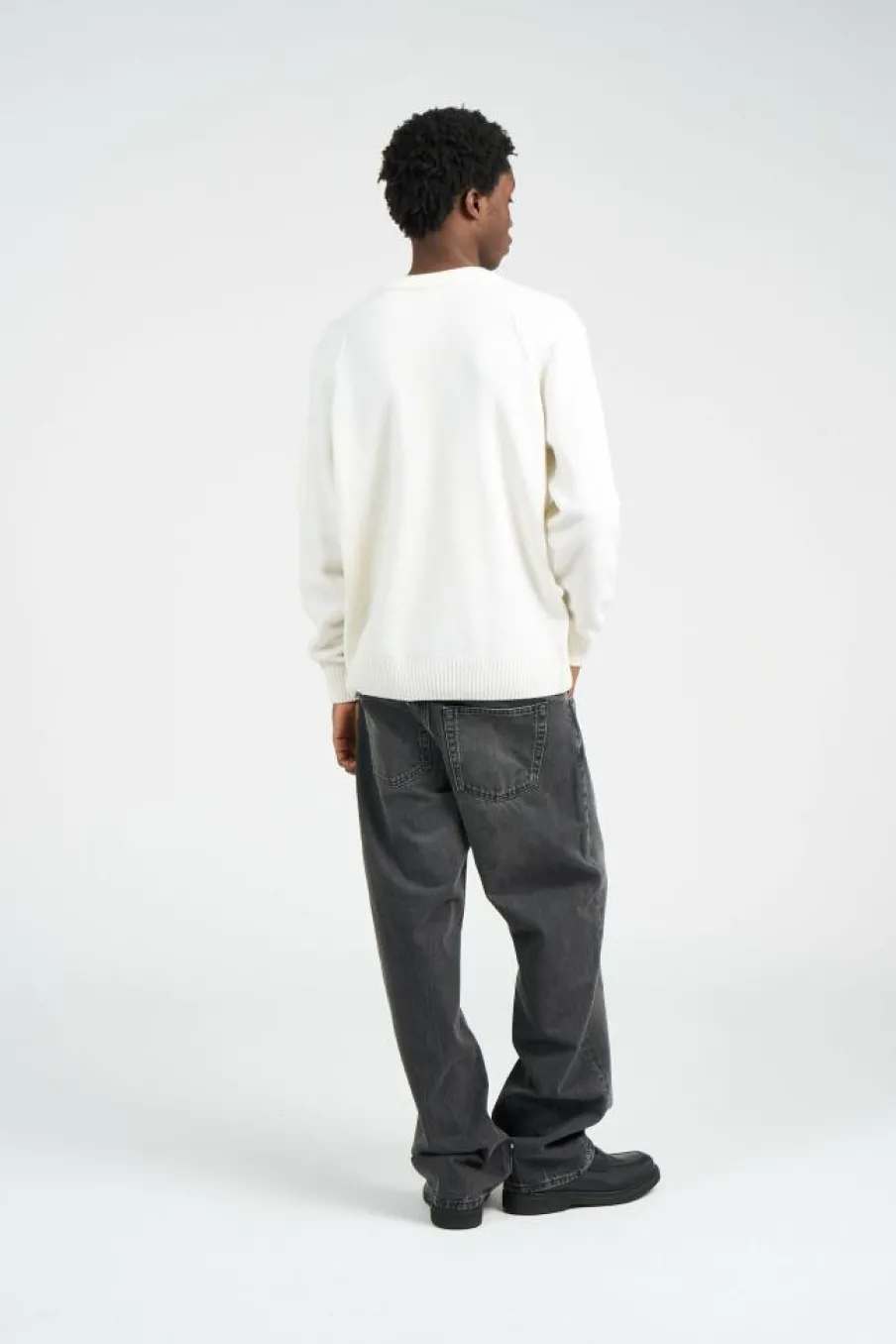 KNITWEAR CREW NECK IN LAMBSWOOL GRS - Pull | Blanc*C.P. COMPANY Hot