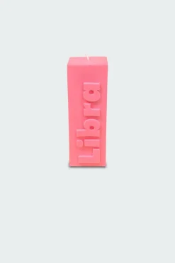 LIBRA ZODIAC BLOCK PILLAR CANDLE - Bougie | Rose*FLAMINGO CANDLES Online