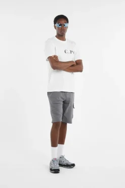 LIGHT FLEECE CARGO LENS SHORTS - Short | Gris*C.P. COMPANY New