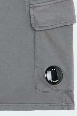 LIGHT FLEECE CARGO LENS SHORTS - Short | Gris*C.P. COMPANY New