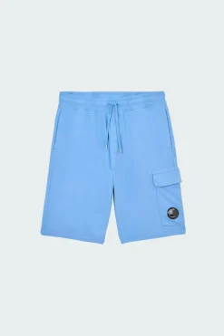 LIGHT FLEECE CARGO LENS SHORTS - Short | Bleu*C.P. COMPANY Clearance