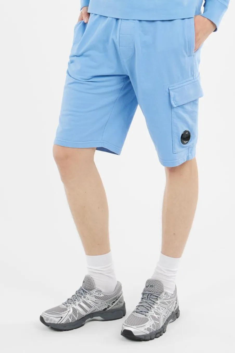 LIGHT FLEECE CARGO LENS SHORTS - Short | Bleu*C.P. COMPANY Clearance