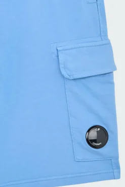 LIGHT FLEECE CARGO LENS SHORTS - Short | Bleu*C.P. COMPANY Clearance
