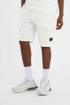 LIGHT FLEECE CARGO LENS SHORTS - Short | Blanc*C.P. COMPANY Clearance