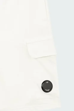 LIGHT FLEECE CARGO LENS SHORTS - Short | Blanc*C.P. COMPANY Clearance