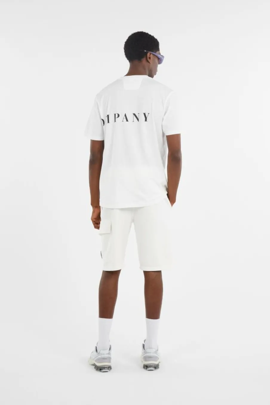 LIGHT FLEECE CARGO LENS SHORTS - Short | Blanc*C.P. COMPANY Clearance