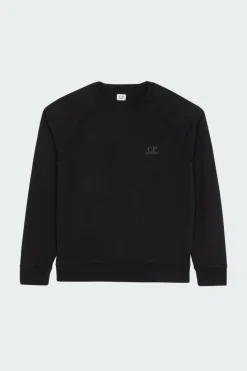 LIGHT FLEECE LOGO CREW NECK SWEATSHIRT - Sweatshirt | Noir*C.P. COMPANY New