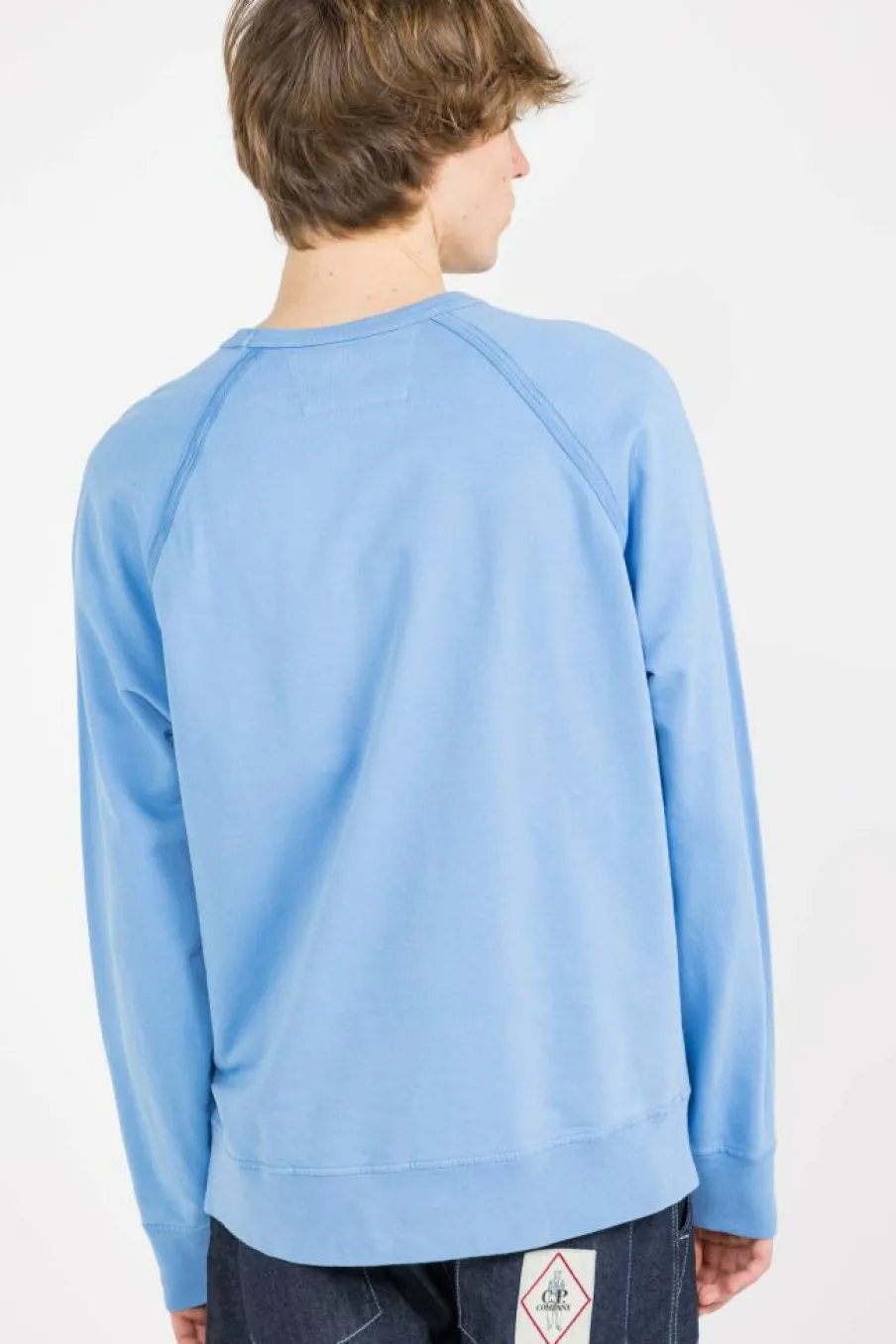 LIGHT FLEECE LOGO CREW NECK SWEATSHIRT - Sweatshirt | Bleu*C.P. COMPANY Discount