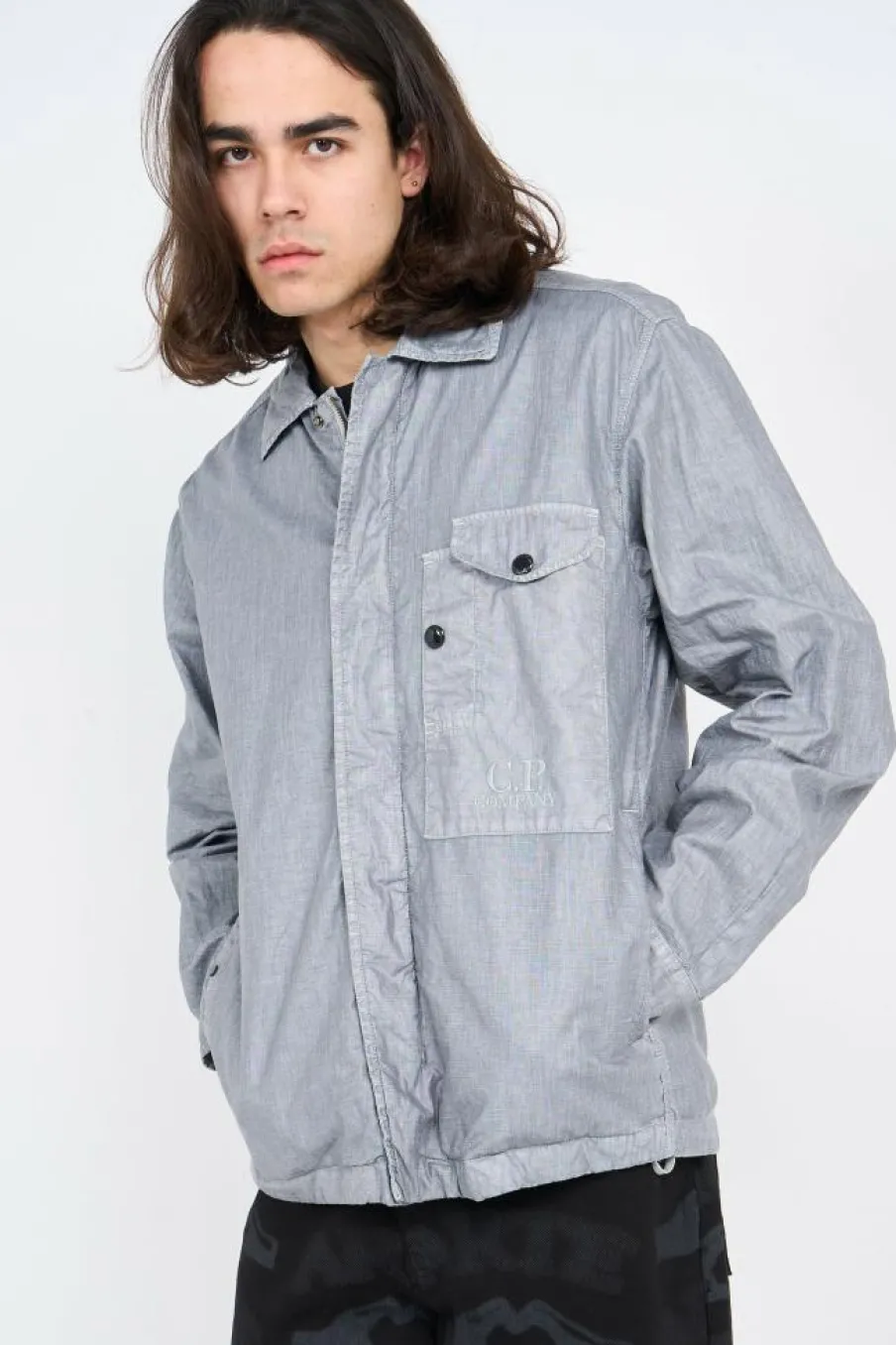 LINO WAX OVERSHIRT - Surchemise | Gris*C.P. COMPANY Online