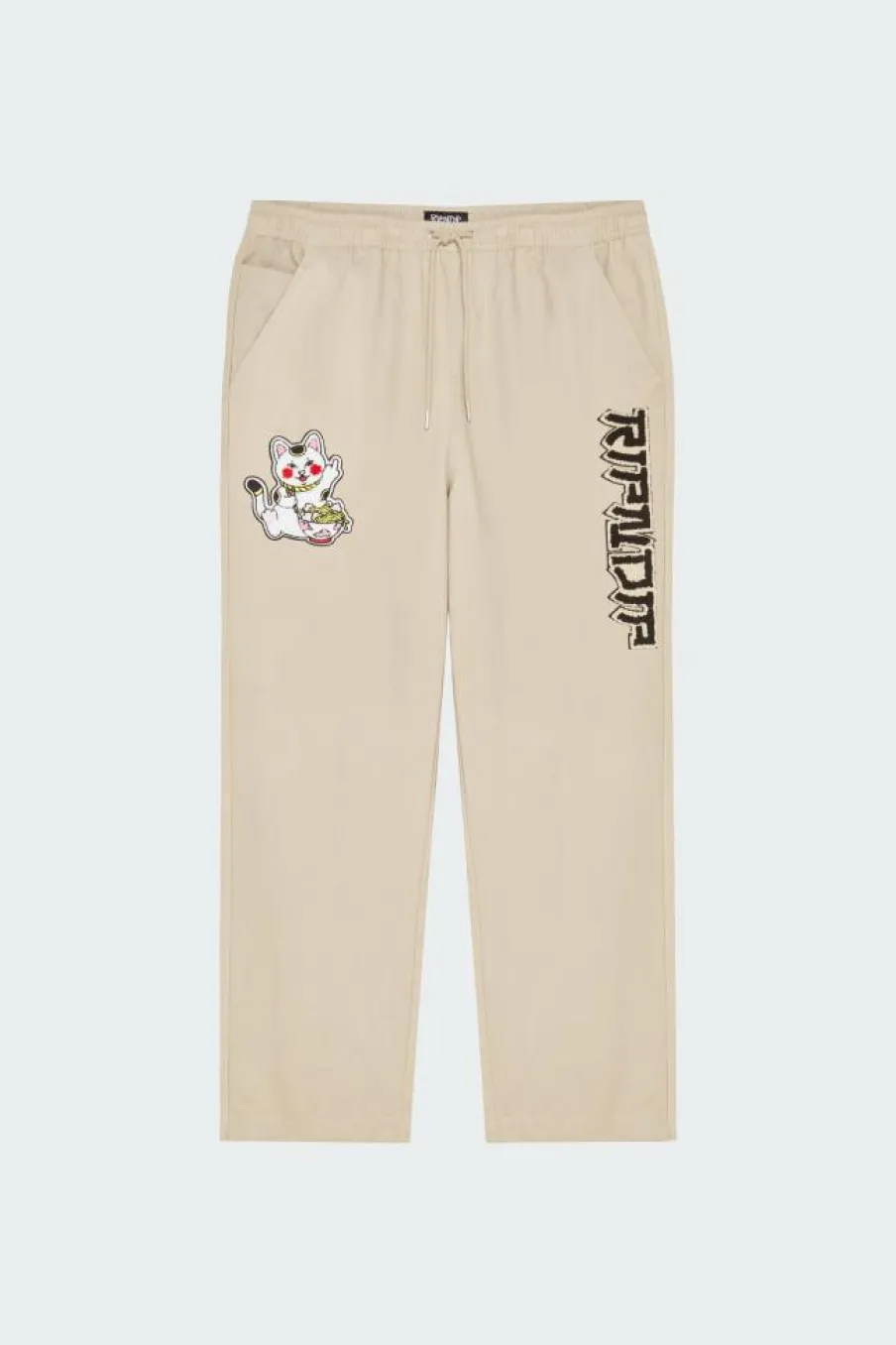 Lucky Nerm Wide Leg Drawstring Pants - Pantalon | Beige*RIPNDIP Online
