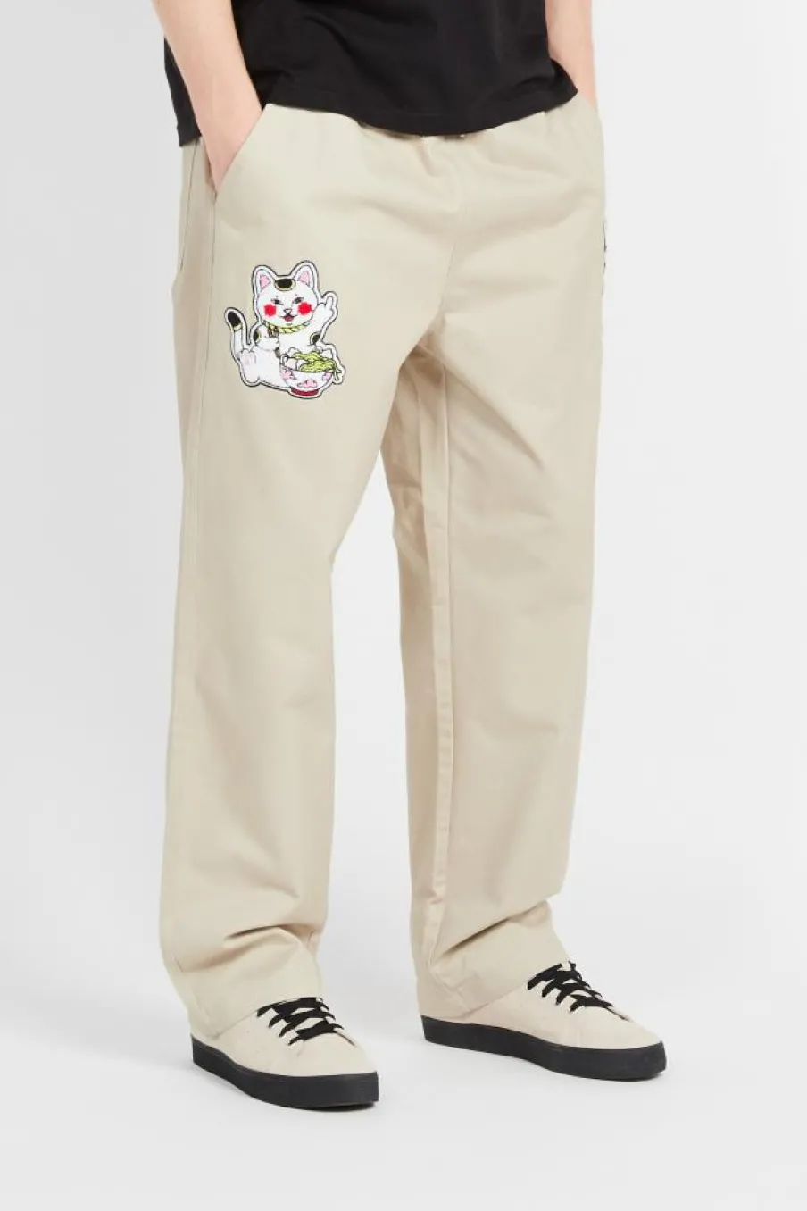 Lucky Nerm Wide Leg Drawstring Pants - Pantalon | Beige*RIPNDIP Online