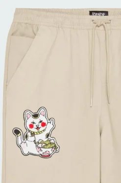 Lucky Nerm Wide Leg Drawstring Pants - Pantalon | Beige*RIPNDIP Online