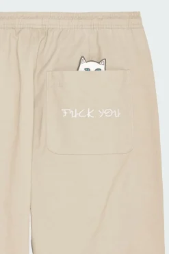 Lucky Nerm Wide Leg Drawstring Pants - Pantalon | Beige*RIPNDIP Online