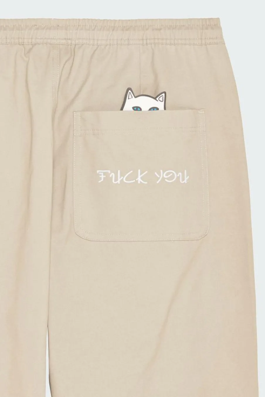 Lucky Nerm Wide Leg Drawstring Pants - Pantalon | Beige*RIPNDIP Online