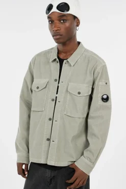 OVERSHIRT IN CORDUROY - Chemise | Kaki*C.P. COMPANY Online