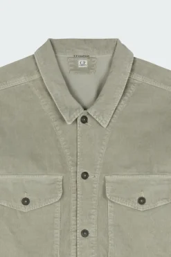 OVERSHIRT IN CORDUROY - Chemise | Kaki*C.P. COMPANY Online