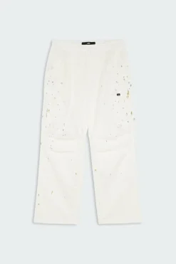 PAINTING WIDE CARGO PANTS - Pantalon cargo | Blanc*LOST MANAGEMENT CITIES Outlet