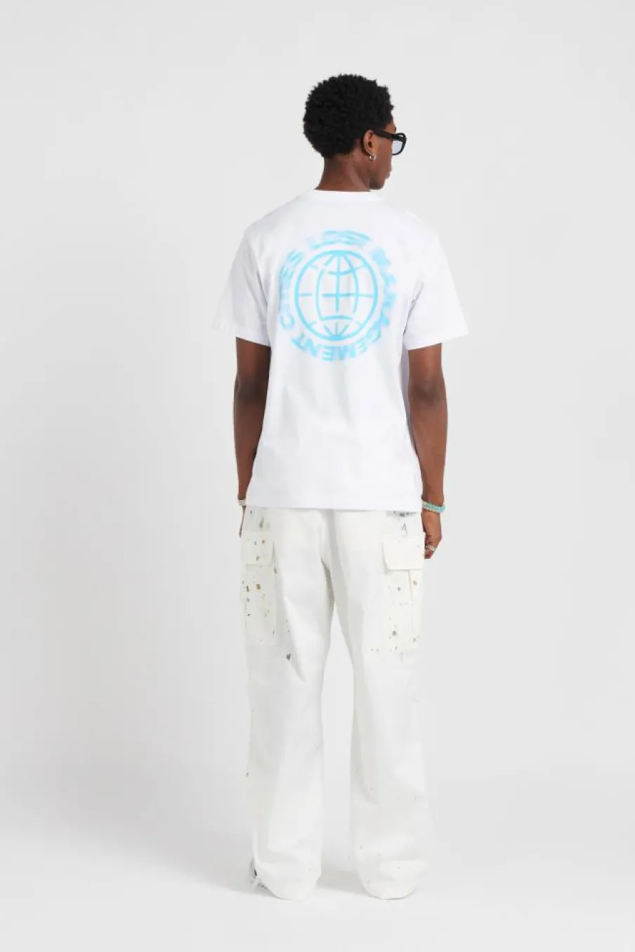 PAINTING WIDE CARGO PANTS - Pantalon cargo | Blanc*LOST MANAGEMENT CITIES Outlet