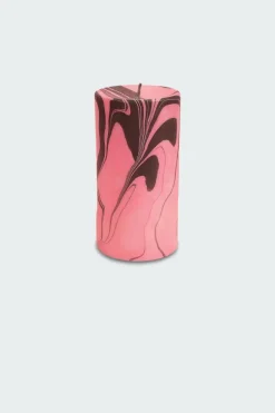 PINK PETROL MARBLE PILLAR CANDLE - Bougie |*FLAMINGO CANDLES Clearance