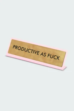 Productive As Fuck Deskplate Sign - Plaque de bureau | Multicolore*FLAMINGO CANDLES Hot