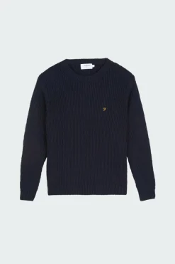 PULL F4GFD005 PANUCCI TEXT 412 - Pull | Bleu*FARAH Discount