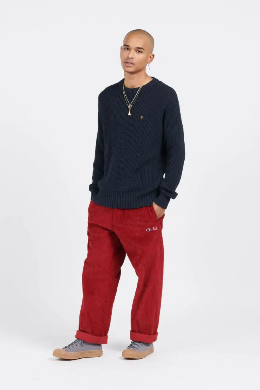 PULL F4GFD005 PANUCCI TEXT 412 - Pull | Bleu*FARAH Discount