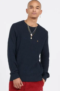 PULL F4GFD005 PANUCCI TEXT 412 - Pull | Bleu*FARAH Discount