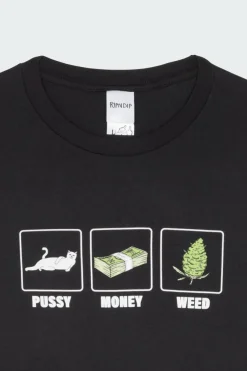 Pu$$y, Money, Weed Tee - T-shirt | Noir*RIPNDIP New